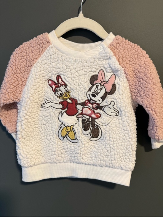 Other - Disney Baby Girls Pink & White Sherpa Sweatshirt with Minnie Mouse & Daisy
